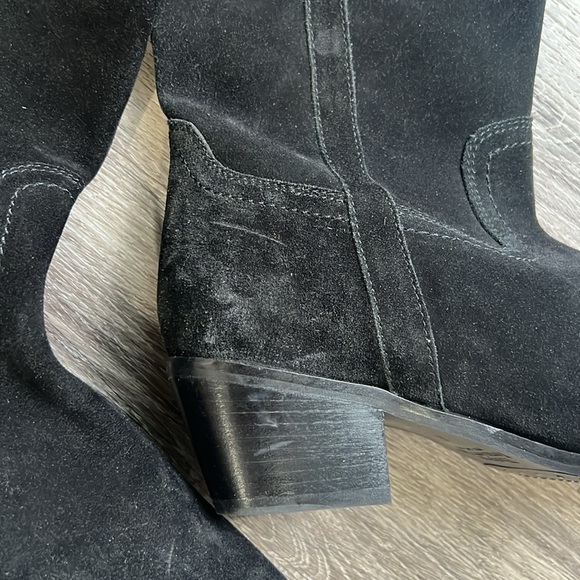 Vintage Foundry Co. Women's Black Suede Mid calf Boots 9 Western Casual Boho - Picture 5 of 9